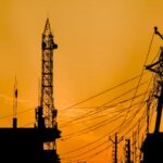silhouette of tower during sunset